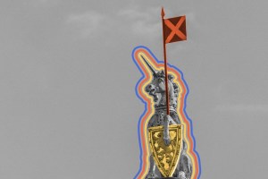 A Scottish unicorn statue.