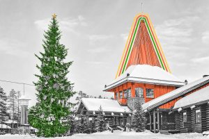 Outside the Santa Claus Village in Finland