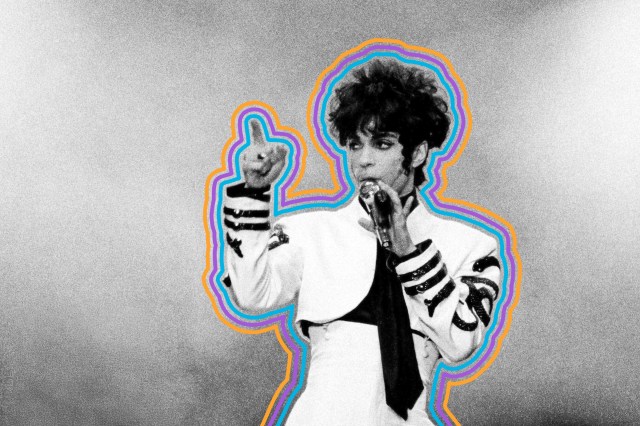 The musician Prince performing