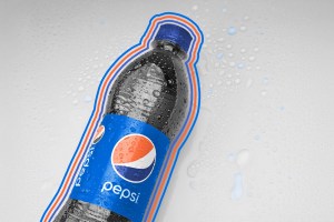 Close-up of a bottled Pepsi soda