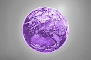 Planet Earth colored purple