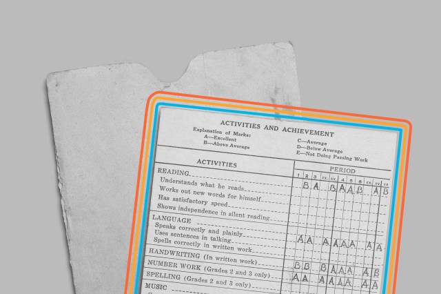 Old school report card