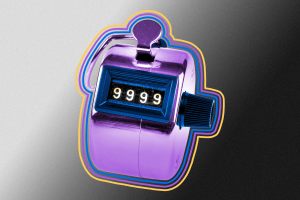 Handheld tally counter at 9,999 clicks