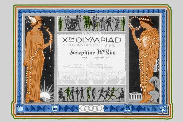 1930s U.S. Los Angeles Olympic diploma